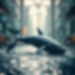 Conceptual representation of whale investors in cryptocurrency